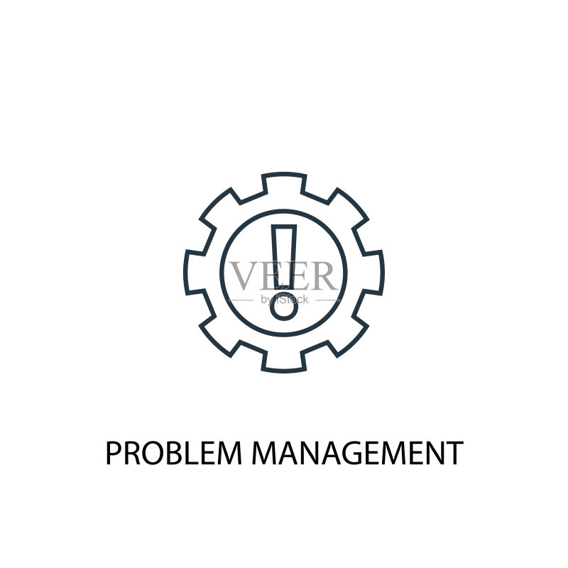 问题管理概念线性图标。可用于Web和移动UI/UX图标素材