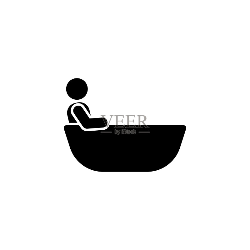 男人在酒店淋浴浴缸图标图标素材