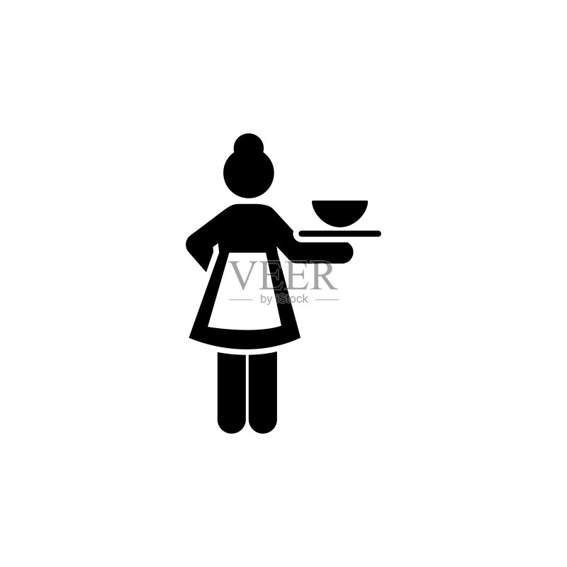 酒店服务、工作和食物图标图标素材