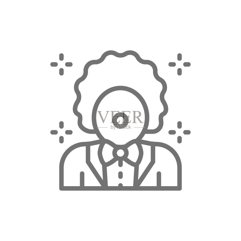 马戏团小丑动画师直线图标图标素材