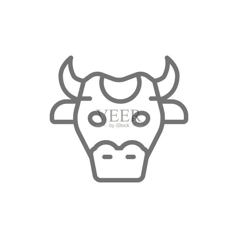 牛头线条图标,印度的神圣动物图标素材