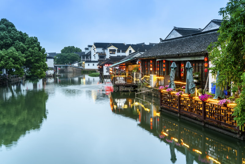 苏州周庄古镇民居正版图片素材