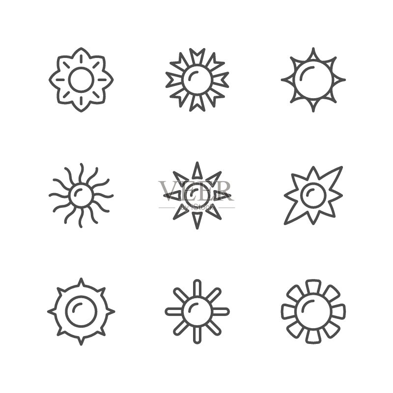 太阳图标合集图标素材