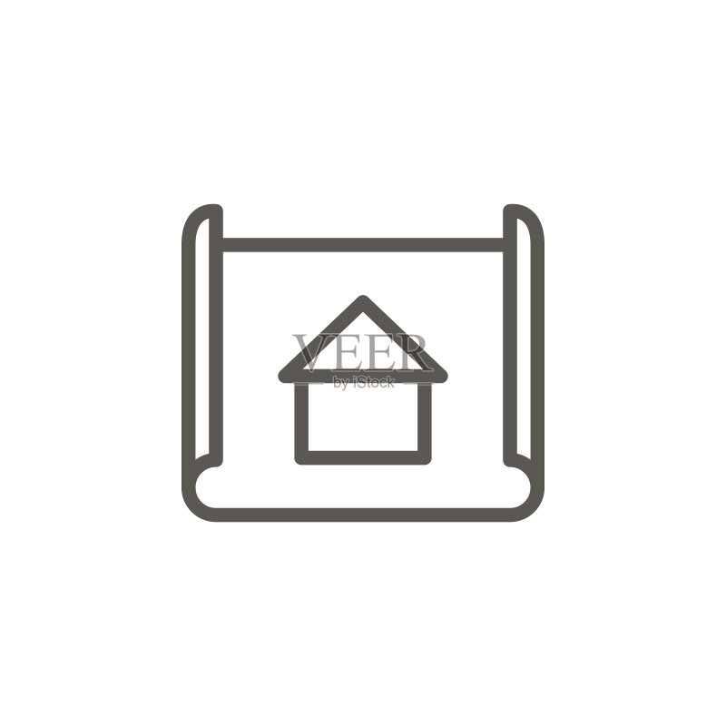 建筑师、蓝图、设计矢量图标。来自UI概念的简单元素插图。建筑师、蓝图、设计矢量图标。房地产概念矢量插图。图标素材