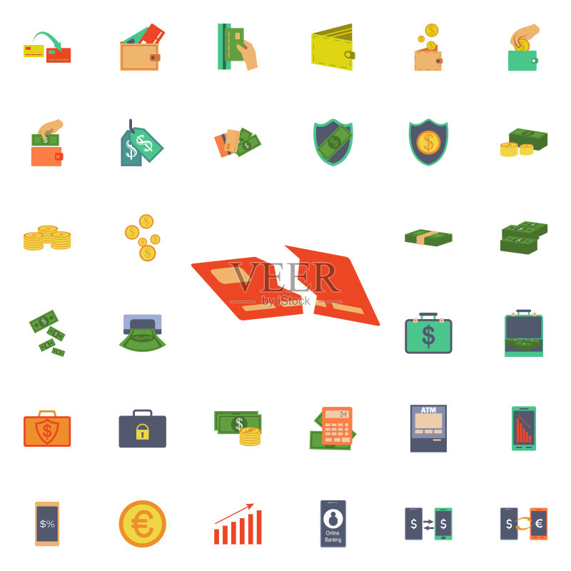 信用卡损坏图标,用于网站和App开发的银行通用图标集图标素材