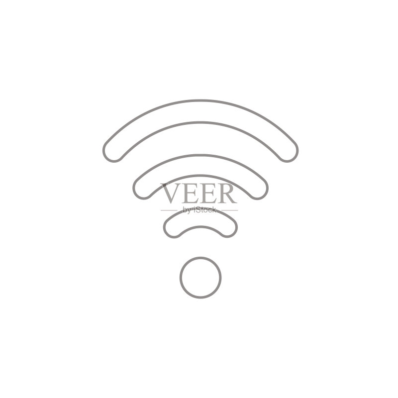 白色背景上的WIFI符号扁平风格矢量图标图标素材