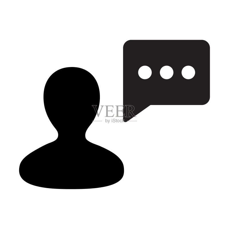 带有语音气泡的客户头像图标素材