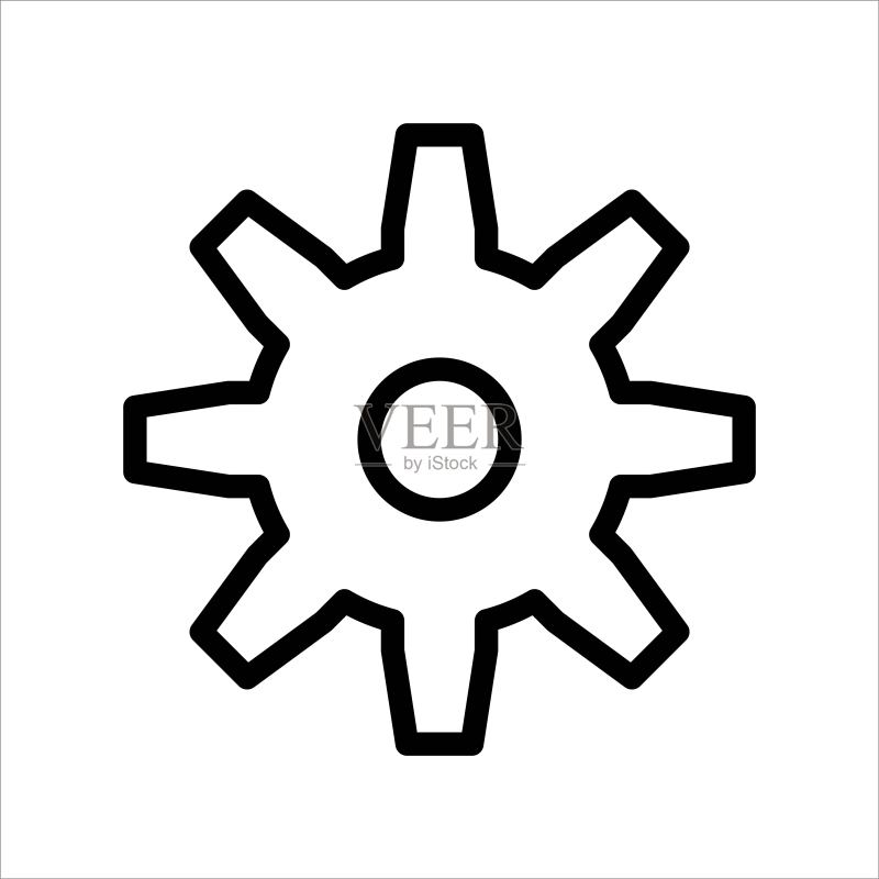 扁平风格齿轮矢量图标图标素材