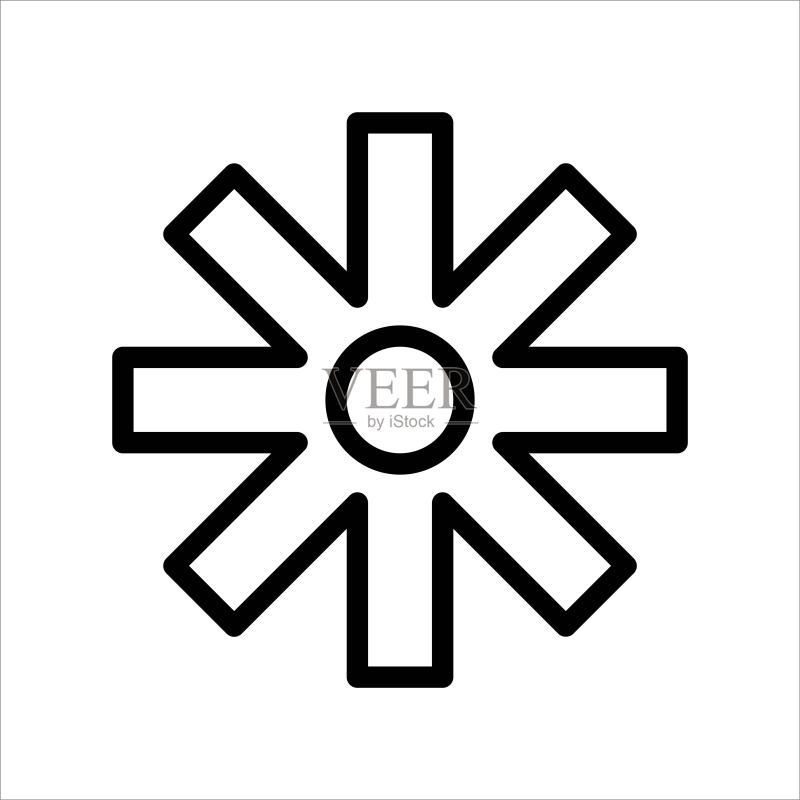 扁平风格齿轮矢量图标图标素材