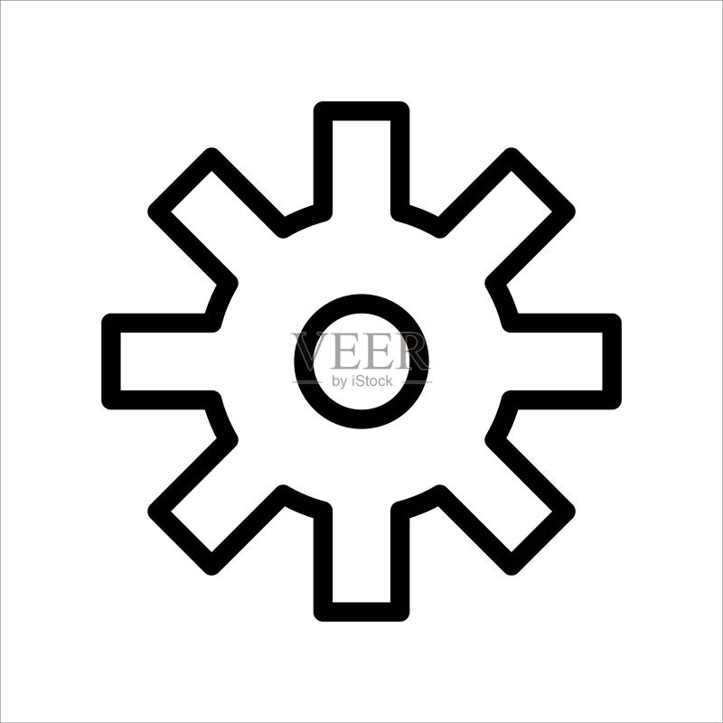 扁平风格齿轮矢量图标图标素材