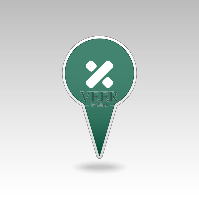 分割图钉地图图标。地图指针。地图标记图标素材