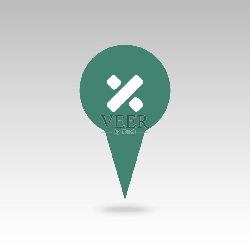 分割图钉地图图标。地图指针。地图标记图标素材