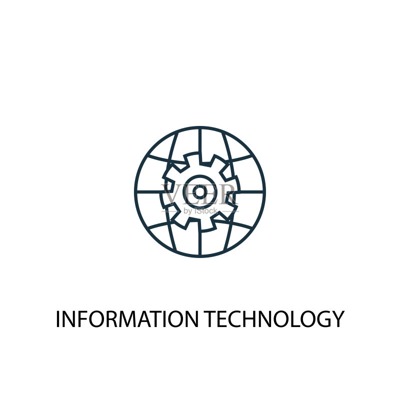 信息技术概念线性图标:用于网页和移动UI/UX的简单元素图标素材