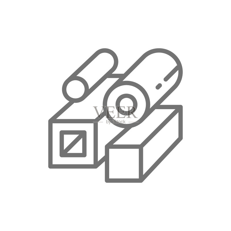 矢量钢管冶金产品线图标图标素材