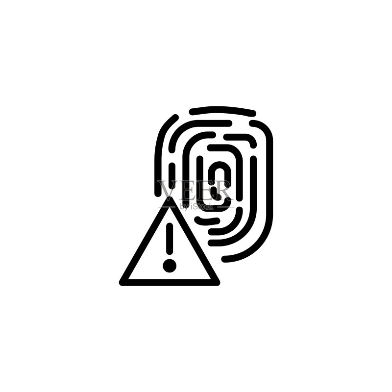 指纹安全线图标图标素材