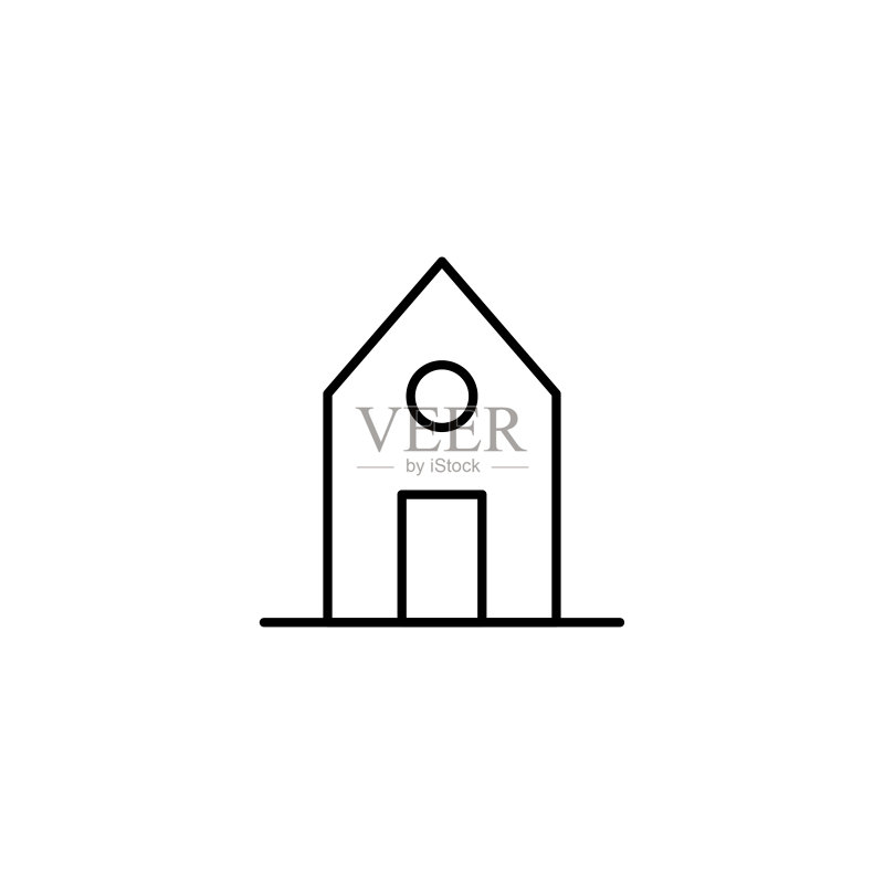 简约房屋线条图标图标素材