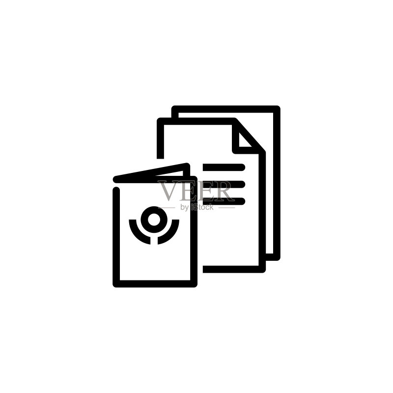 签证线性图标图标素材