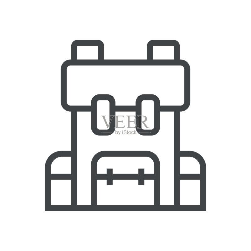 线性图标:旅行包图标素材