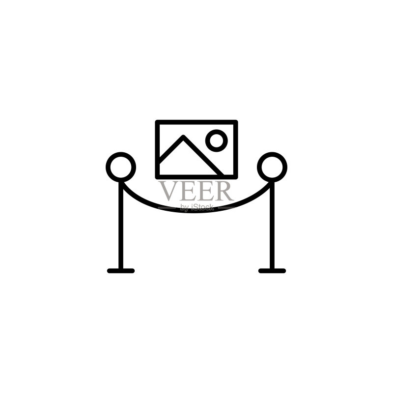 简约展览线性图标图标素材