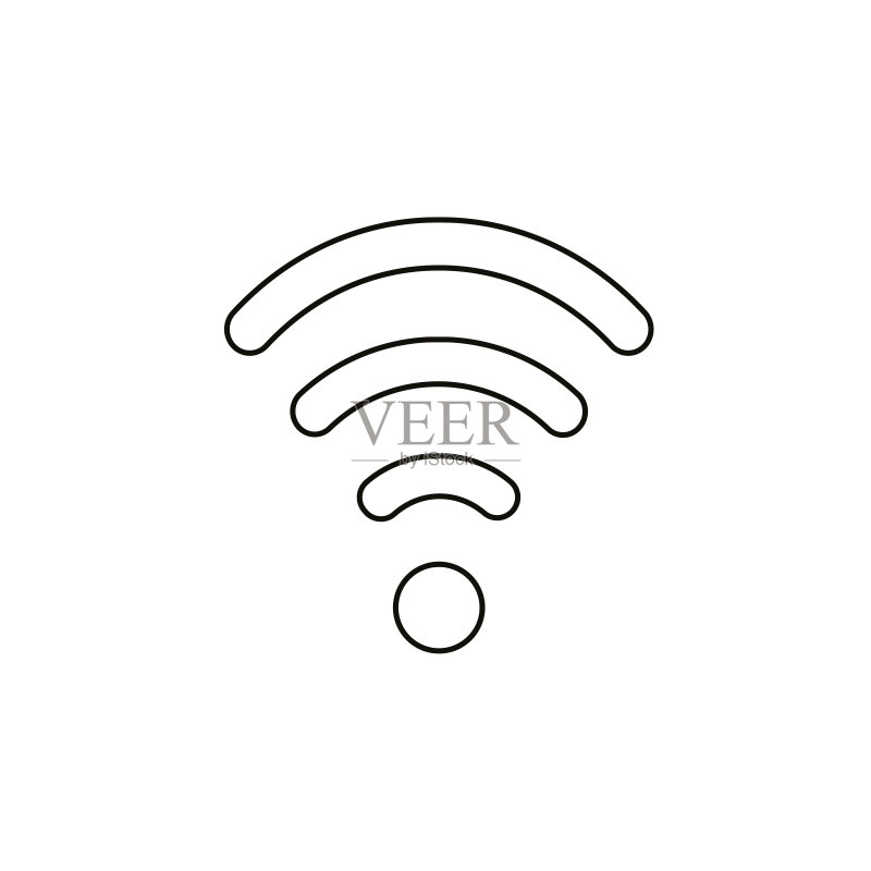 扁平风格白色背景WIFI符号矢量图标图标素材