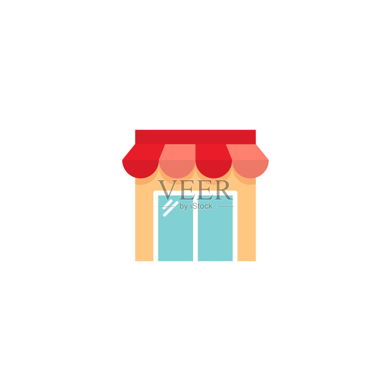 色彩鲜艳的商店建筑矢量图标图标素材