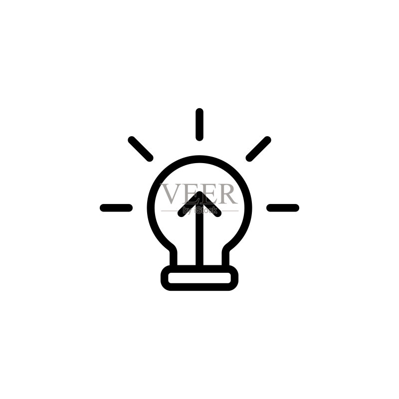 电,向上箭头图标。简单的细线,轮廓矢量的项目管理图标的UI和UX,网站或移动应用程序图标素材