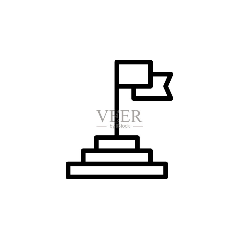 成就图标:项目管理线性图标,适用于UI和UX图标素材