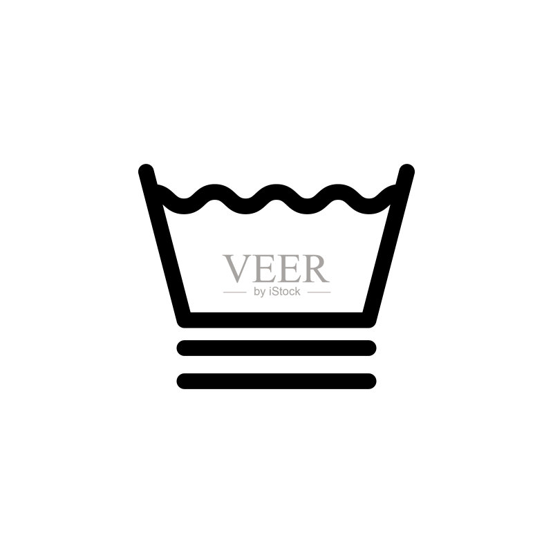 合成图标:用于UI和UX的洗衣图标的简单细线轮廓矢量,网站或移动应用程序图标素材
