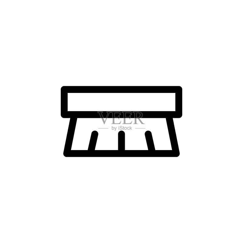 洗衣刷图标:用于UI和UX的洗衣图标的简单细线条轮廓矢量图,网站或移动应用图标素材