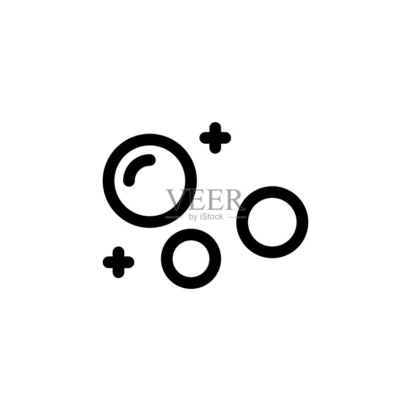 气泡图标。用于UI和UX、网站或移动应用程序的洗衣图标的简单细线轮廓矢量图标素材
