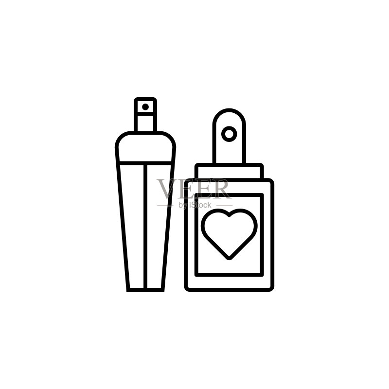 妇女节,香水,心形图标。用于UI和UX、网站或移动应用程序的3月8日图标的简单细线、轮廓矢量图标素材