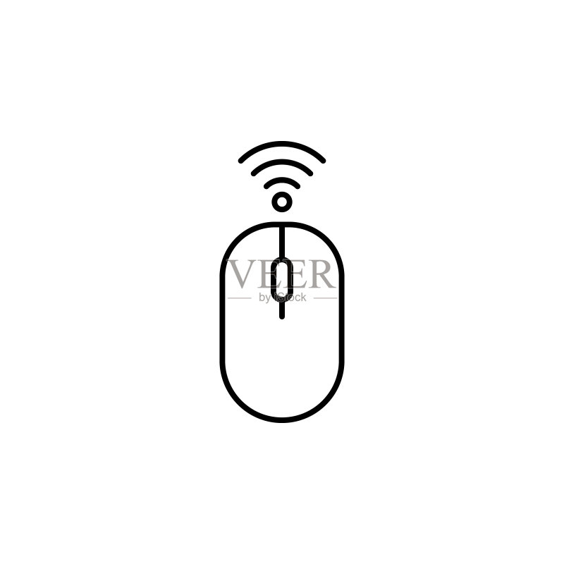 硬件、无线鼠标图标。用于UI和UX、网站或移动应用的简单细线硬件图标图标素材