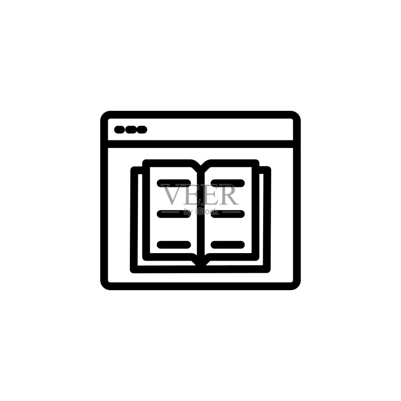 网站图书在线图标,UI/UX应用矢量。图标素材