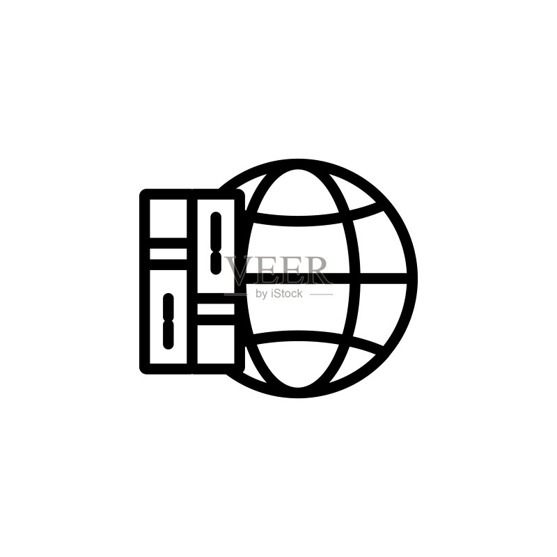 互联网书籍图标:UI和UX网站或移动应用的极简线条书籍矢量图图标素材