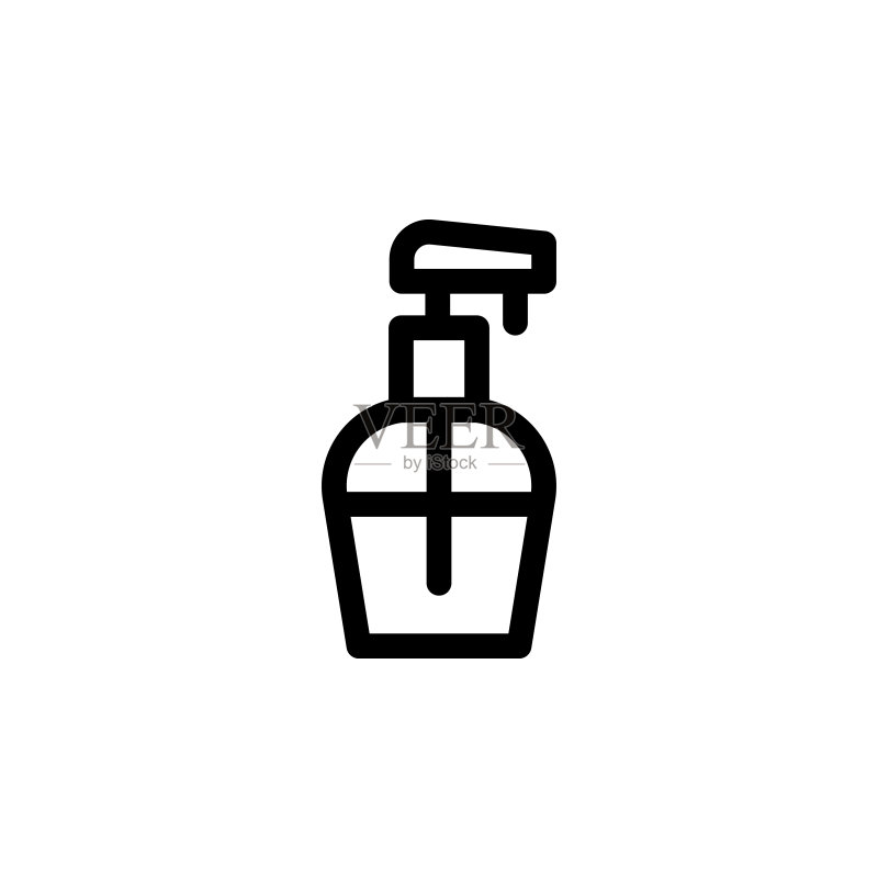喷水图标。用于UI和UX、网站或移动应用程序的洗衣图标的简单细线轮廓矢量图标素材