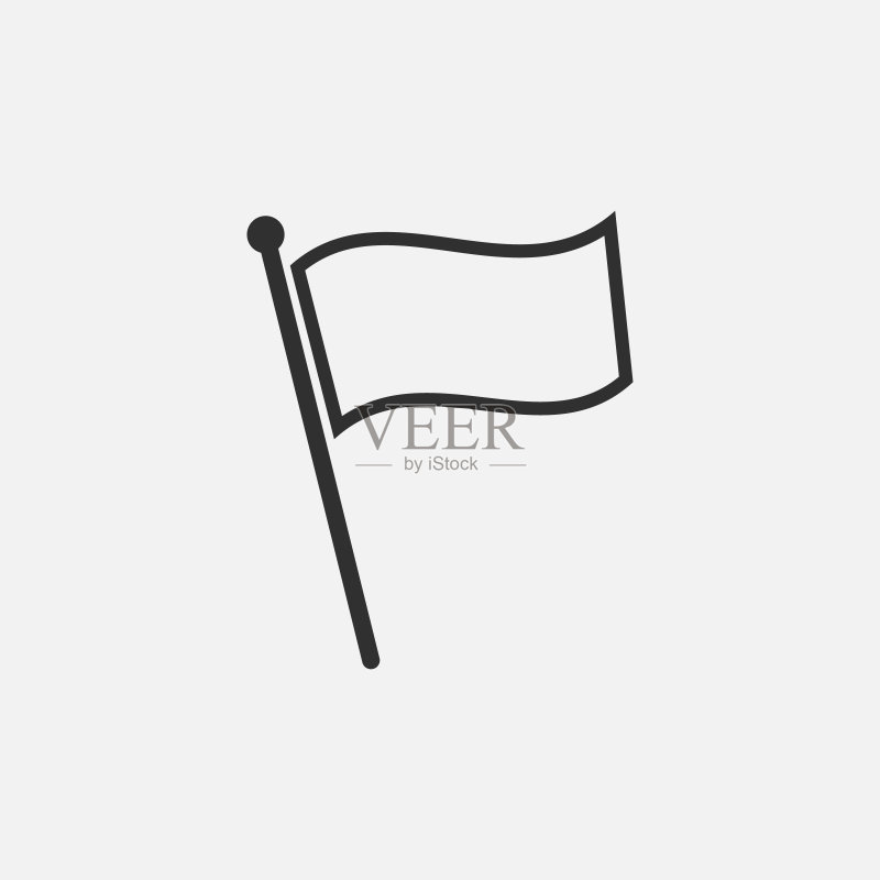 白色背景上的旗帜图标,矢量素材图标素材