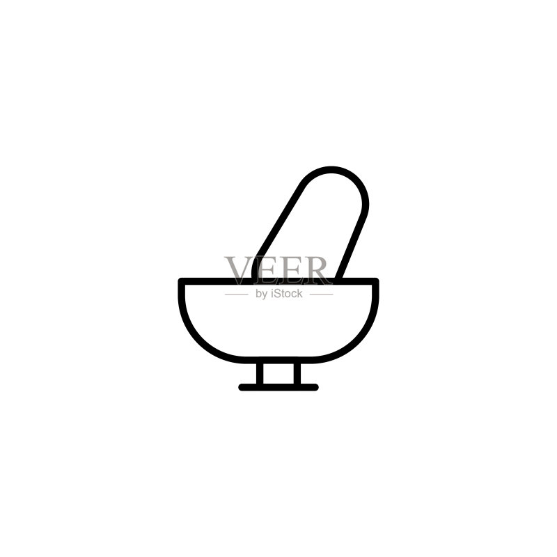 简单的研钵线条图标图标素材