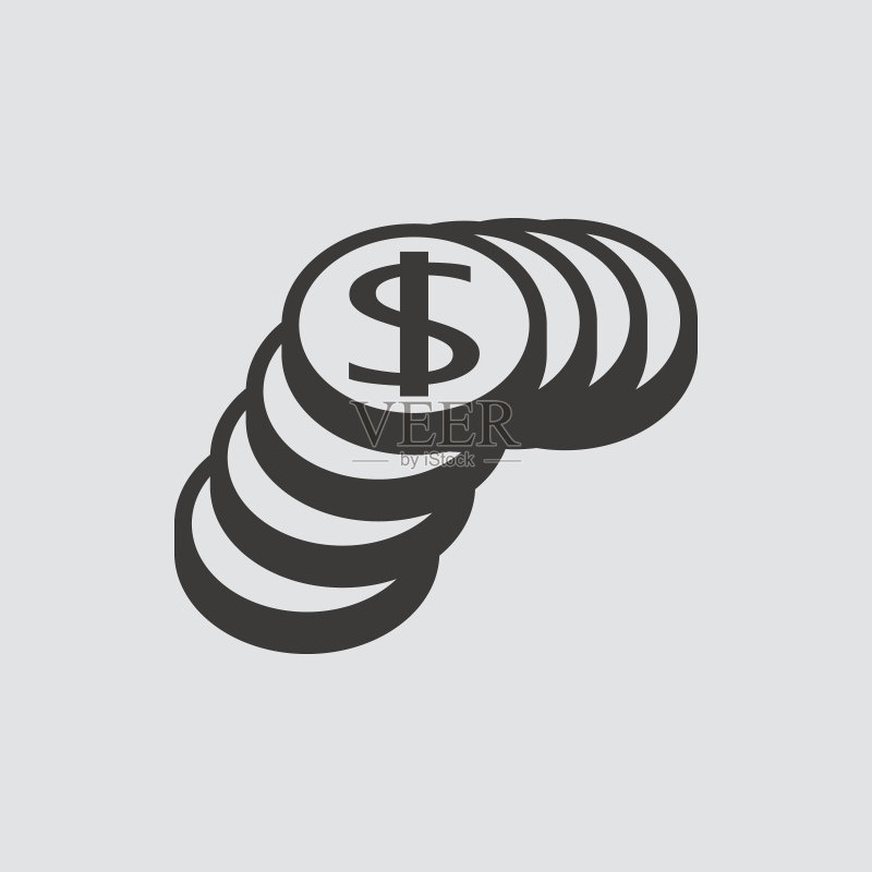 扁平风格的资金硬币隔离图标图标素材