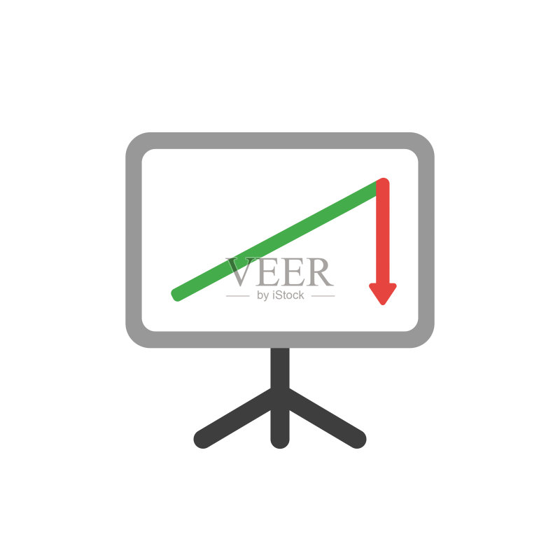 销售图表箭头向上和向下移动的矢量图标概念图标素材