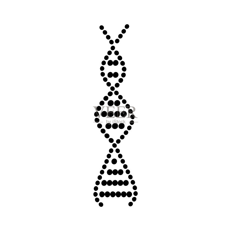 带有圆形分子球体的DNA螺旋图标图标素材