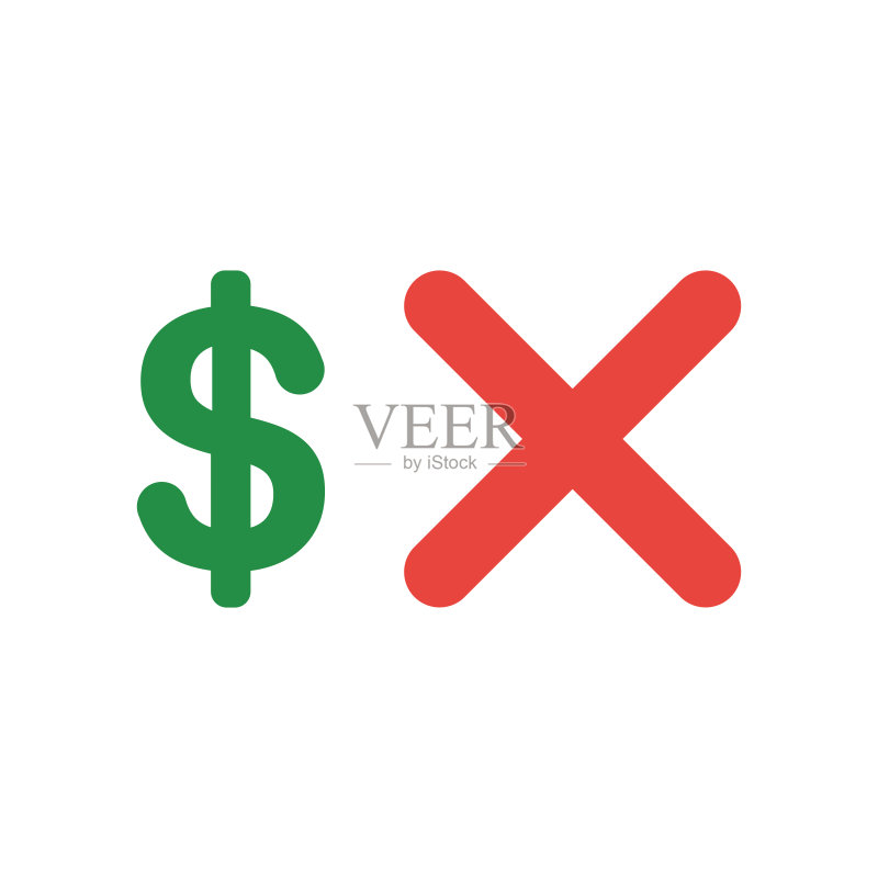 带叉号的美元符号概念矢量图标图标素材