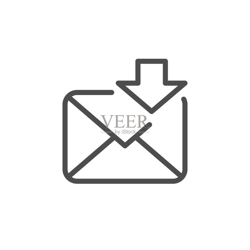 收件箱邮件线性轮廓图标图标素材