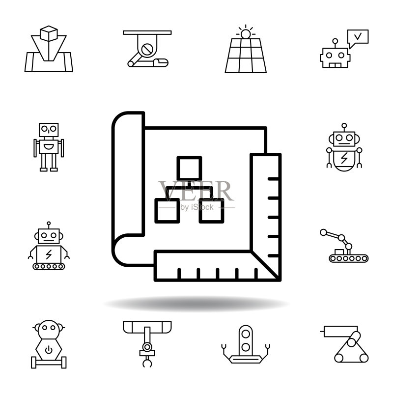 机器人计划轮廓图标图标素材