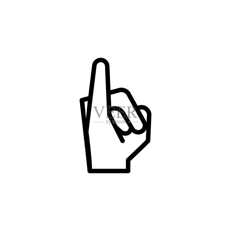手势轮廓图标。手势 illustration 图标元素。符号可用于 web, logo, mobile app, UI, UX图标素材