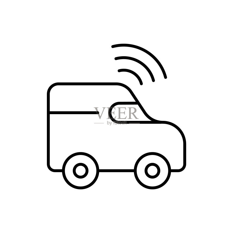 汽车、GPS、驾驶、智能图标-矢量。人工智能图标素材