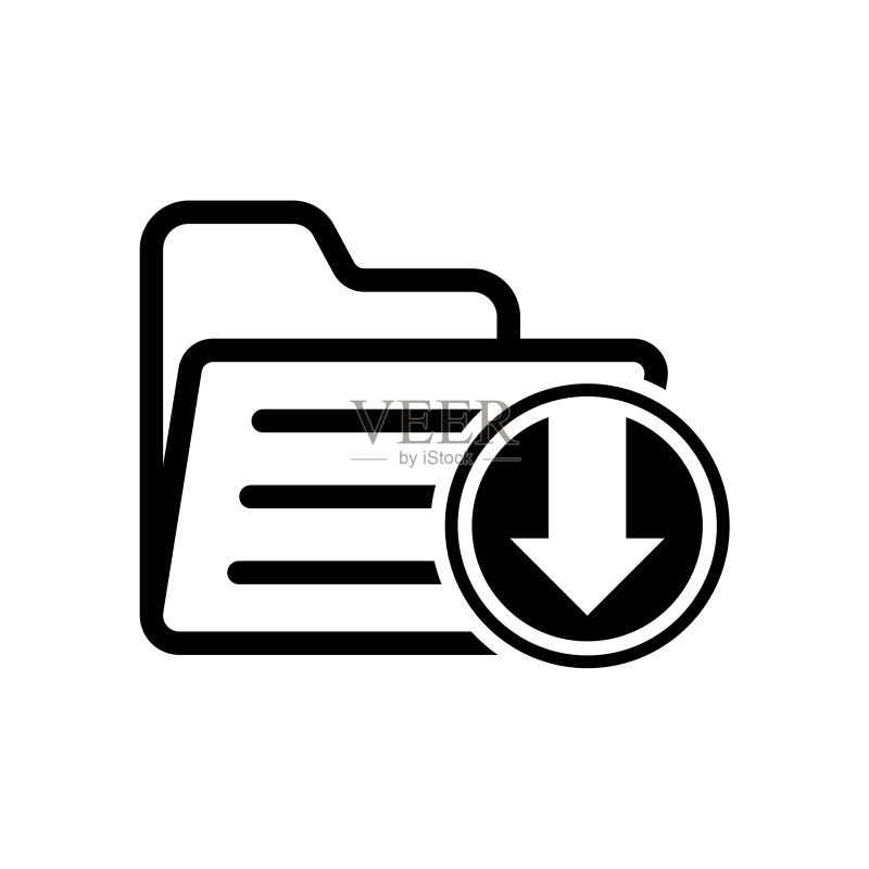 下载文件图标扁平矢量插图设计图标素材