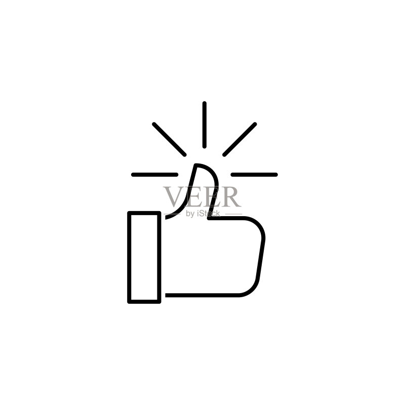 商务SEO点赞线性图标。团队合作理念。可用于网站、Logo、移动应用、UI、UX图标素材