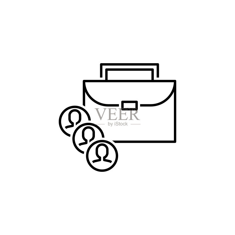 商业插画线条图标:团队合作创意,可用于网页、Logo、移动应用、UI、UX图标素材