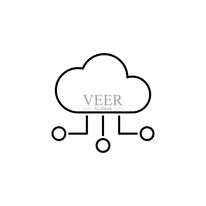 企业SEO云计算线性图标:团队合作理念,适用于网页、Logo、移动应用、UI、UX图标素材