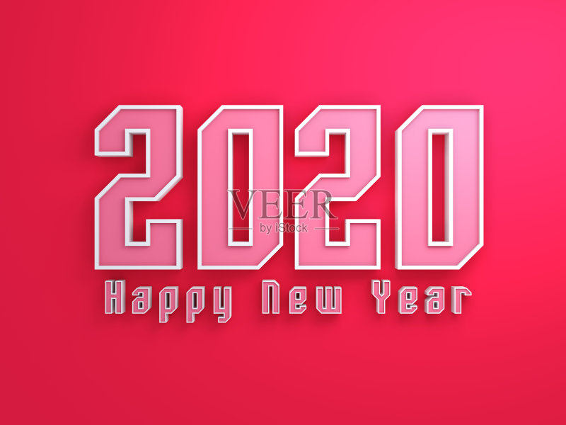 新年2020创意设计概念正版图片素材